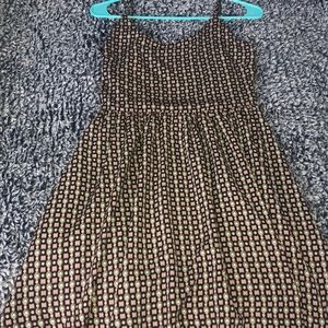black summer dress with pink and Beige patterning